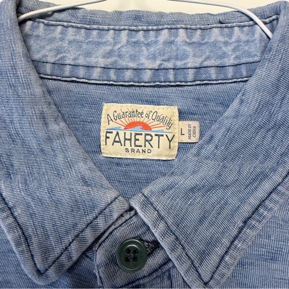 Faherty Light Blue Casual Button Down Shirt - Picture 4 of 10